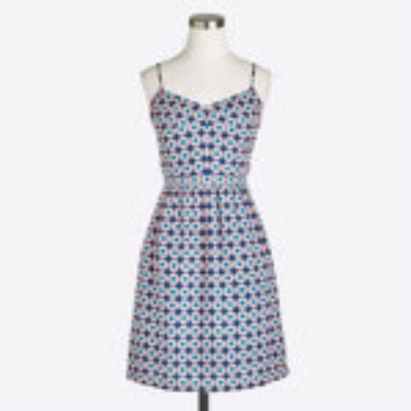 Summer J Crew Dress with pockets in Blue, Pink & White - Picture 3 of 3